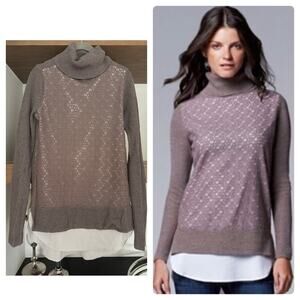 Simply Vera Vera Wang Dual Layer Tunic Sweater in Lavender